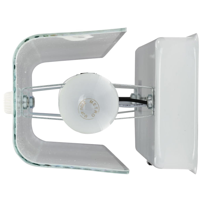 Vanity Nuvo SF77-991 4 Light - 24" Vanity with White "U" Channel Glass with Convenience Outlet - White Finish Nuvo