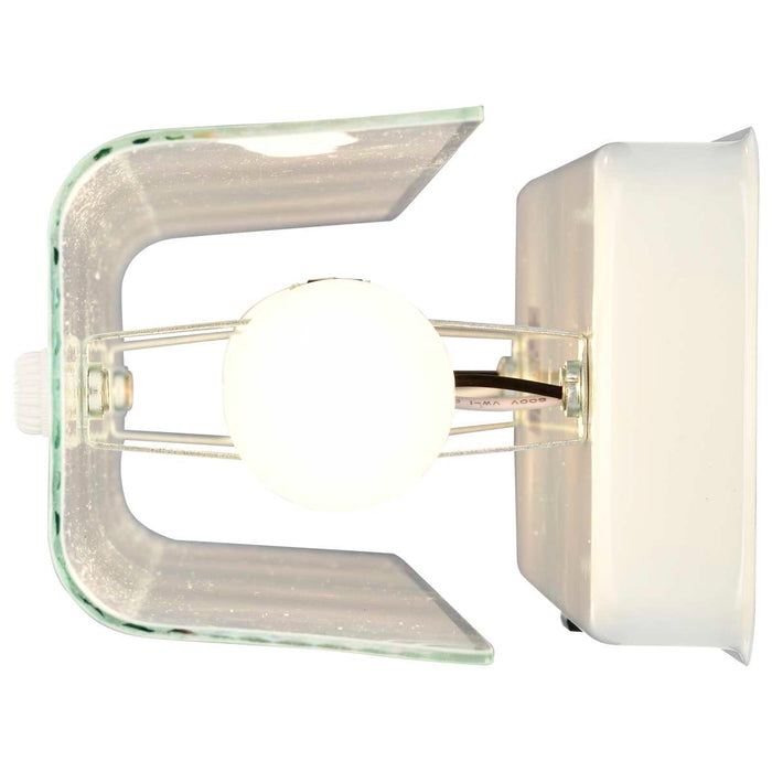 Vanity Nuvo SF77-991 4 Light - 24" Vanity with White "U" Channel Glass with Convenience Outlet - White Finish Nuvo