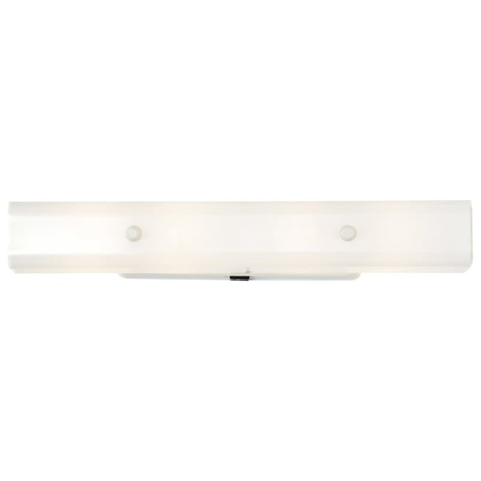 Vanity Nuvo SF77-991 4 Light - 24" Vanity with White "U" Channel Glass with Convenience Outlet - White Finish Nuvo