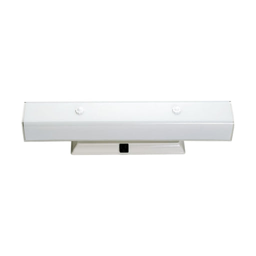 Vanity Nuvo SF77-991 4 Light - 24" Vanity with White "U" Channel Glass with Convenience Outlet - White Finish Nuvo