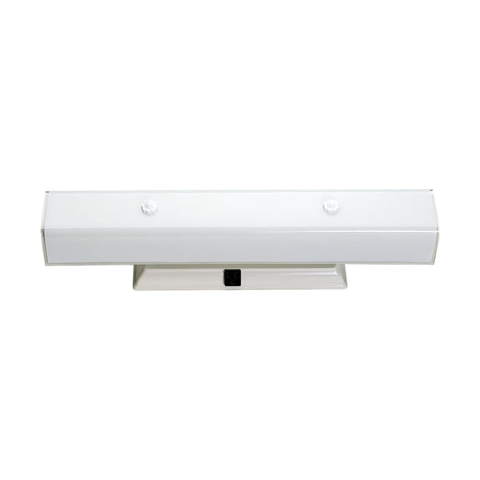 Vanity Nuvo SF77-991 4 Light - 24" Vanity with White "U" Channel Glass with Convenience Outlet - White Finish Nuvo