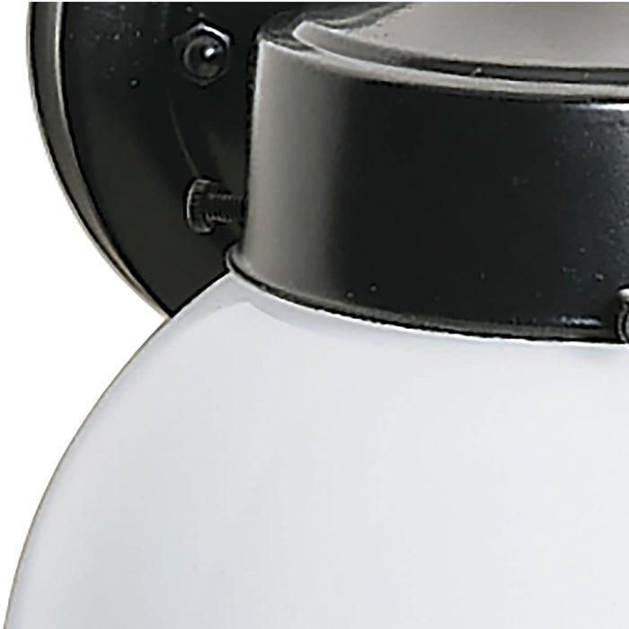 Wall Fixture Nuvo SF77-992 1 Light - 6" Outdoor Wall with White Glass - Black Finish Nuvo