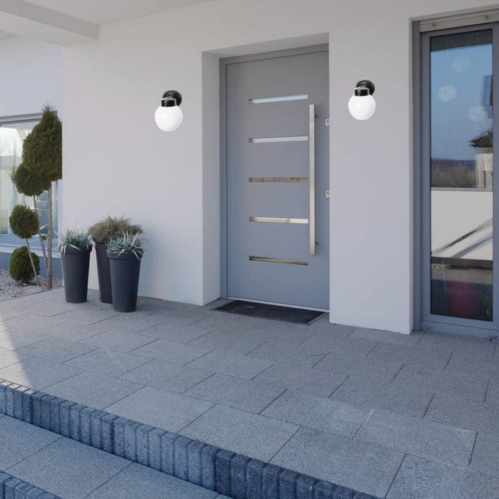 Wall Fixture Nuvo SF77-992 1 Light - 6" Outdoor Wall with White Glass - Black Finish Nuvo