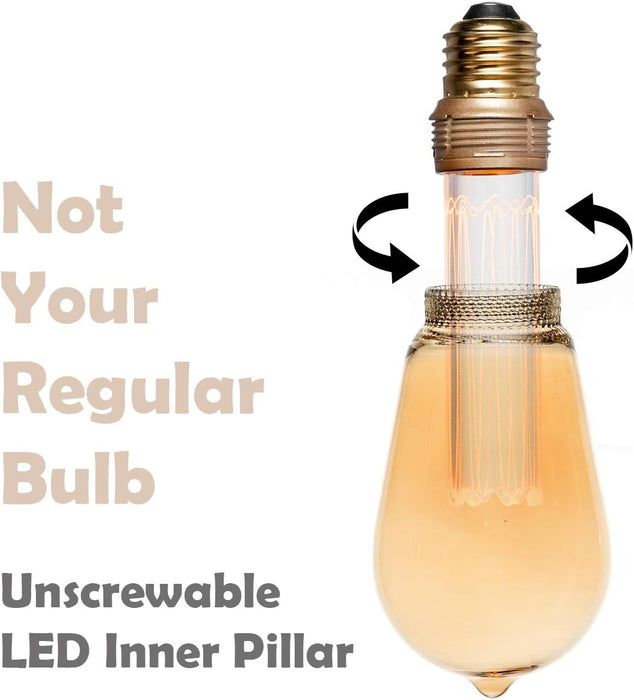 LED Specialty Bulb Next Glow NEOLDST64DB35W902 ST64 Amber Edison Bulb with LED Pillar NextGlow