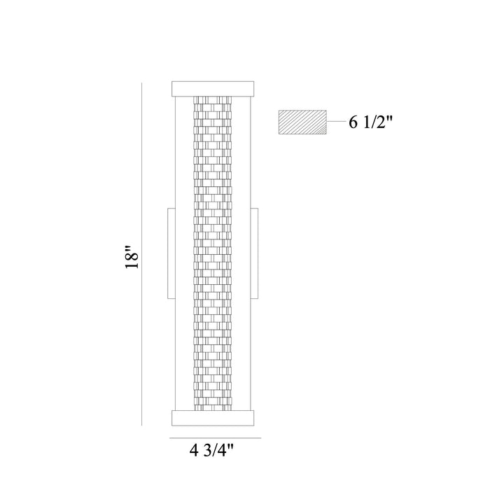Eurofase 46808-011 SAVRON 18 Inch Outdoor LED Wall Sconce - Black
