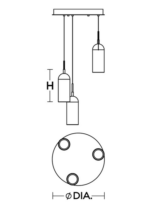 LED Chandelier AFX Kiran 18 Inch Triple LED Pendant in Smoked Glass AFX
