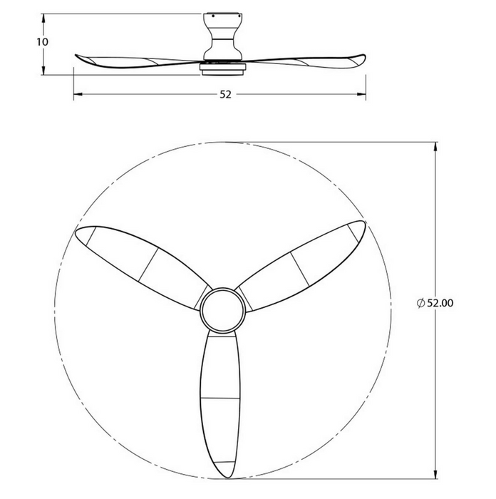 AFX BNKN523 Banks 52 Inch 3 Blade Ceiling Fan with Light Kit & Remote Black
