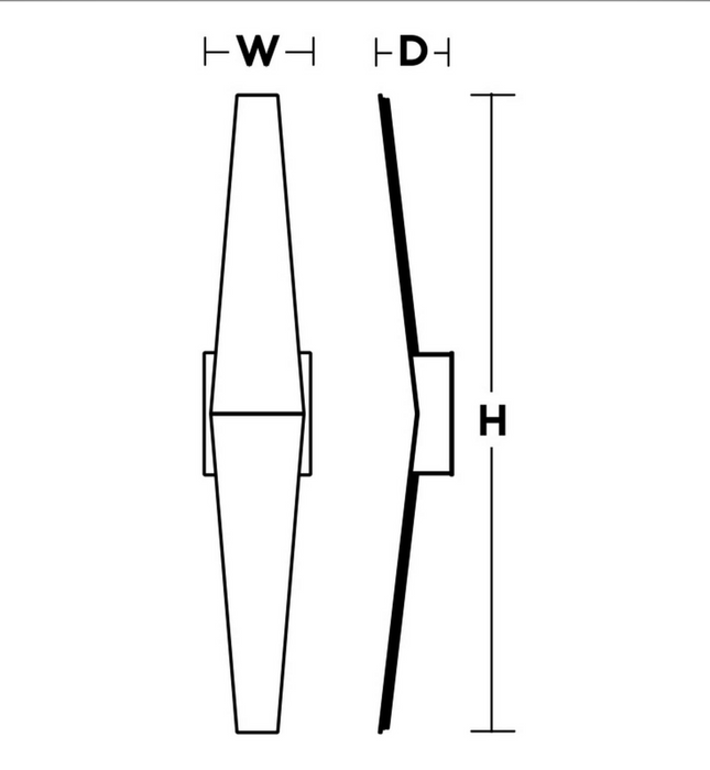 AFX Brink 36 Inch LED Wall Sconce in Black or Gold