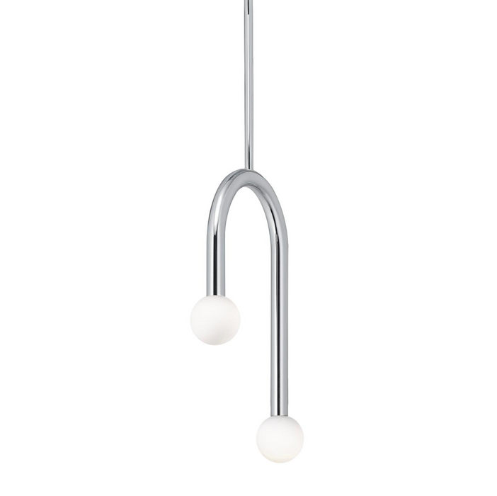 AFX Colette Dual Arm LED Pendant | 5CCT Selectable, White Glass Diffuser