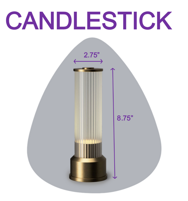 Cordless Table Lamp Kibun K70402 Candlestick Cordless Indoor Table Lamp Graphite Bulbrite