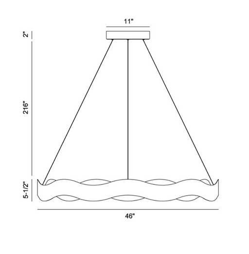 LED Chandelier Eurofase 46462-022 Vaughan 46 Inch Silver Wave LED Chandelier Eurofase