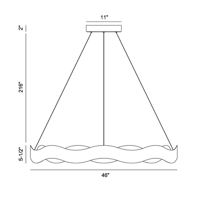 LED Chandelier Eurofase 46462-022 Vaughan 46 Inch Silver Wave LED Chandelier Eurofase