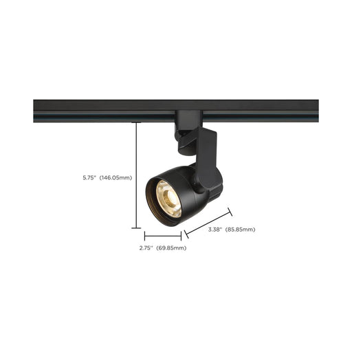 Track Head Nuvo TH422 1 Light - LED - 12W Track Head - Angle Arm - Black - 24 Deg. Beam - H-Style Nuvo
