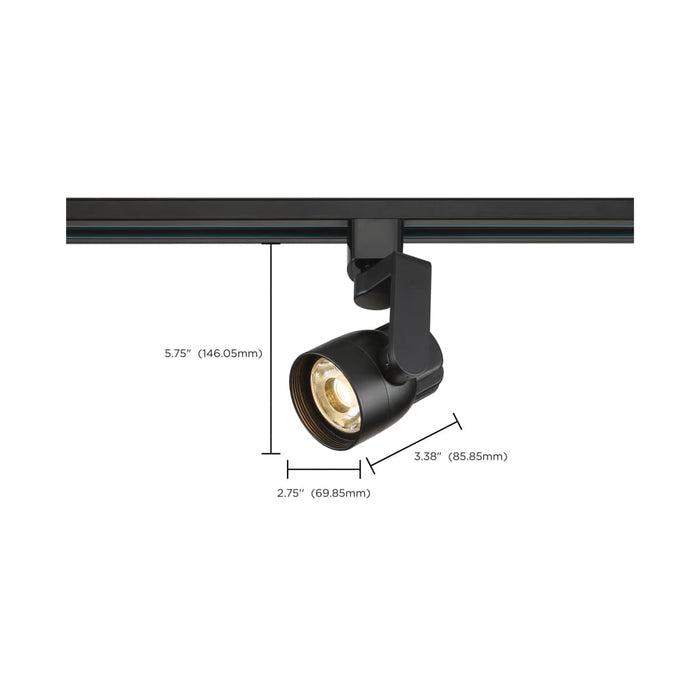 Track Head Nuvo TH422 1 Light - LED - 12W Track Head - Angle Arm - Black - 24 Deg. Beam - H-Style Nuvo