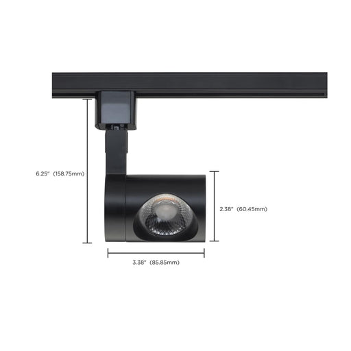 Track Head Nuvo TH444 1 Light - LED - 12W Track Head - Pipe - Black - 36 Deg. Beam - H-Style Nuvo