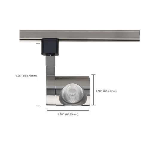 Track Head Nuvo TH447 1 Light - LED - 12W Track Head - Pipe - Brushed Nickel - 36 Deg. Beam - H-Style Nuvo