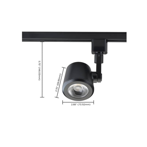 Track Head Nuvo TH452 1 Light - LED - 12W Track Head - Taper Back - Black - 24 Deg. Beam - H-Style Nuvo