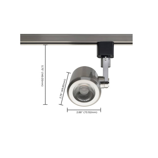 Track Head Nuvo TH455 1 Light - LED - 12W Track Head - Taper Back - Brushed Nickel - 24 Deg. Beam - H-Style Nuvo