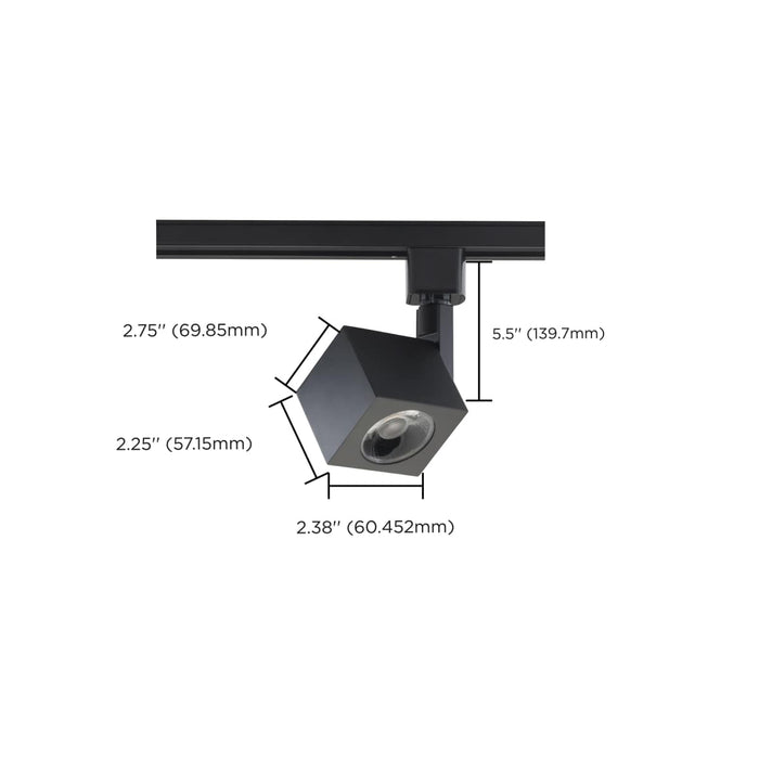 Track Head Nuvo TH462 1 Light - LED - 12W Track Head - Square - Black- 24 Deg. Beam - H-Style Nuvo
