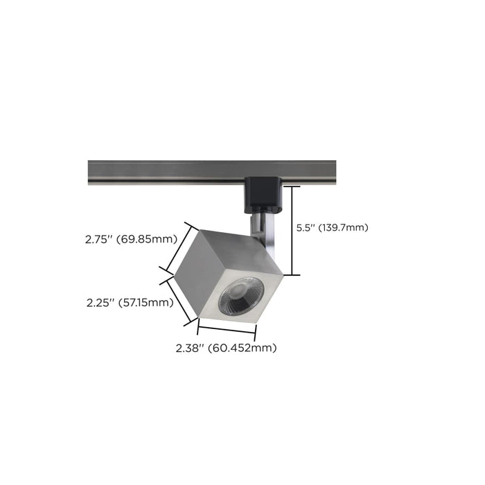Track Head Nuvo TH467 1 Light - LED - 12W Track Head - Square - Brushed Nickel - 36 Deg. Beam - H-Style Nuvo