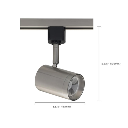 Track Head Nuvo TH475 1 Light - LED - 12W Track Head - Small Cylinder - Brushed Nickel - 24 Deg. Beam - H-Style Nuvo