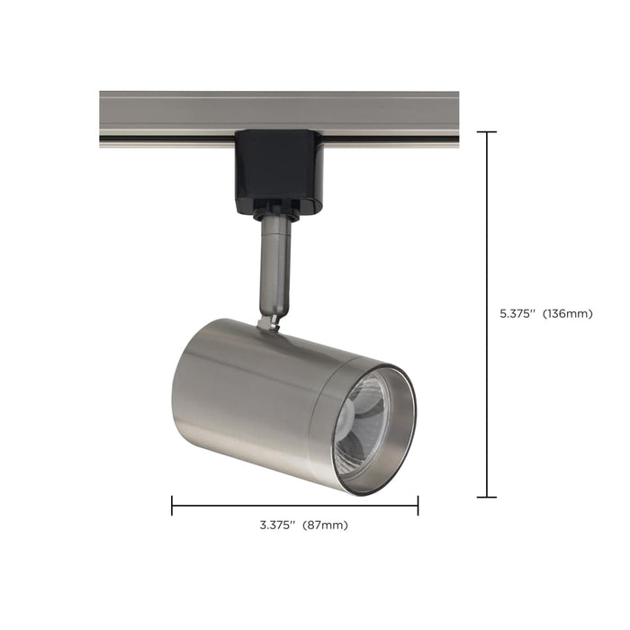 Track Head Nuvo TH475 1 Light - LED - 12W Track Head - Small Cylinder - Brushed Nickel - 24 Deg. Beam - H-Style Nuvo
