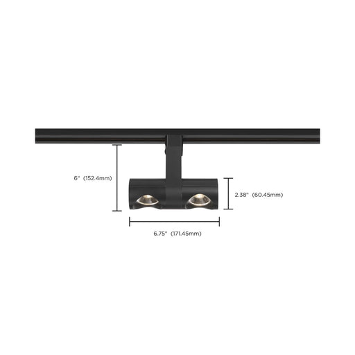 Track Head Nuvo TH481 LED - 24 Watt Track Head - Dual Pipe - Black - 36 deg. Beam Angle - H-Style Nuvo