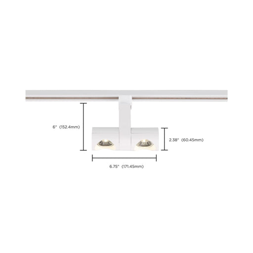 Track Head Nuvo TH483 LED - 24 Watt Track Head - Dual Pipe - White - 36 deg. Beam Angle - H-Style Nuvo