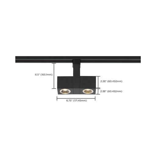 Track Head Nuvo TH484 LED - 24 Watt Track Head - Dual Square - Black - 24 deg. Beam Angle - H-Style Nuvo