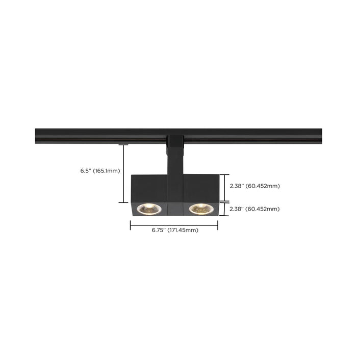 Track Head Nuvo TH485 LED - 24 Watt Track Head - Dual Square - Black - 36 deg. Beam Angle - H-Style Nuvo