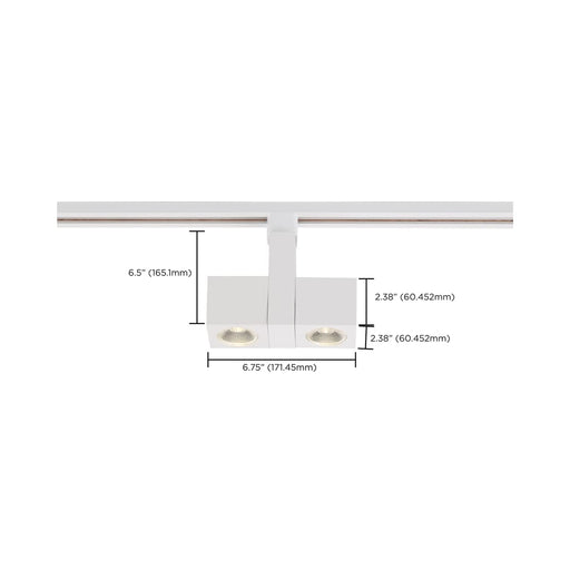 Track Head Nuvo TH486 LED - 24 Watt Track Head - Dual Square - White - 24 deg. Beam Angle - H-Style Nuvo