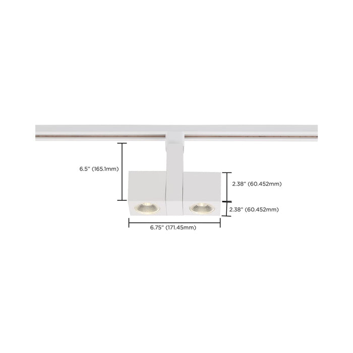 Track Head Nuvo TH486 LED - 24 Watt Track Head - Dual Square - White - 24 deg. Beam Angle - H-Style Nuvo
