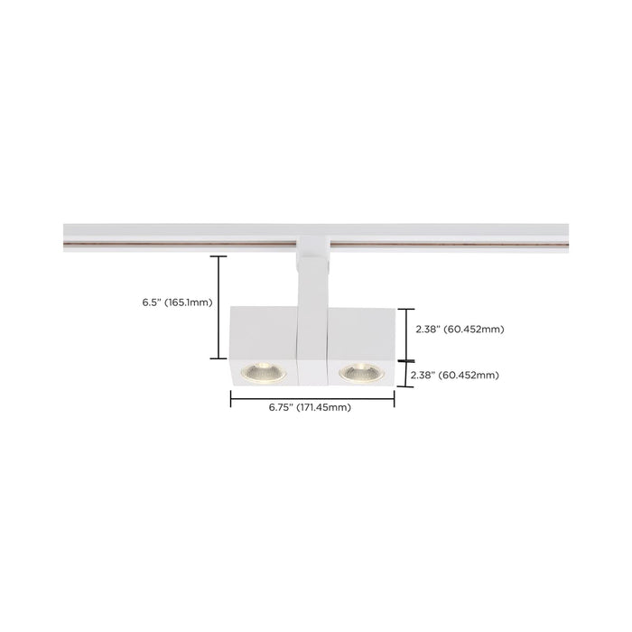 Track Head Nuvo TH487 LED - 24 Watt Track Head - Dual Square - White - 36 deg. Beam Angle - H-Style Nuvo