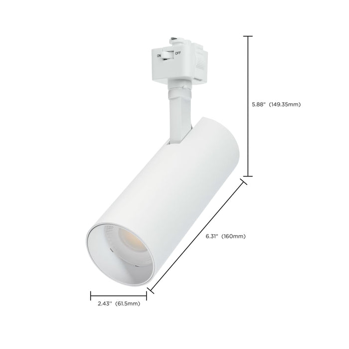 Track Head Nuvo TH5011 20 Watt LED Track Head - 36 Degree Beam Spread - J-Style Track - 5 CCT Selectable - Matte White Finish - J-Style Nuvo