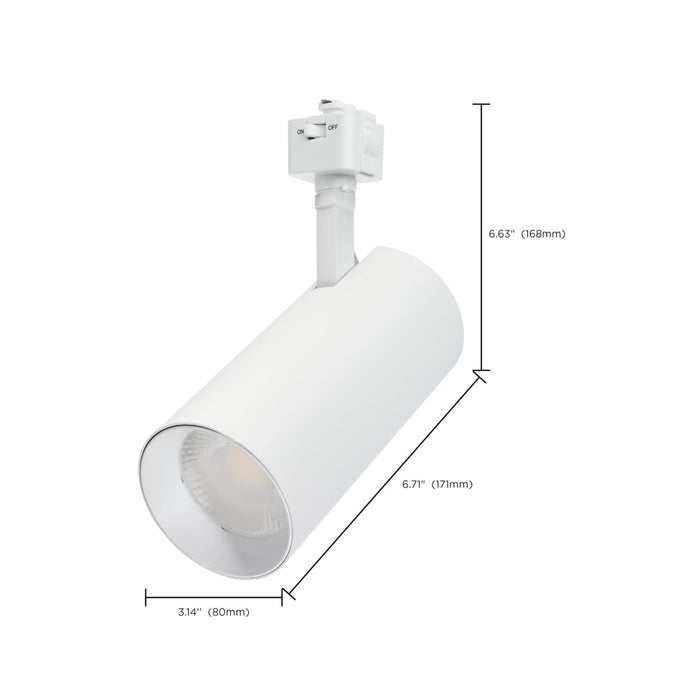 Track Head Nuvo TH5021 30 Watt LED Track Head - 36 Degree Beam Spread - J-Style Track - 5 CCT Selectable - Matte White Finish - J-Style Nuvo