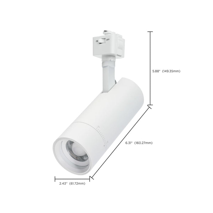 Track Head Nuvo TH5031 15 Watt LED Track Head - J-Style - 20 to 50 Degree Adjustable Beam Spread - CCT Selectable - Matte White Finish - J-Style Nuvo