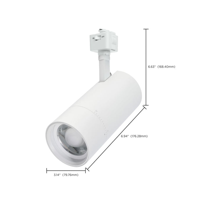 Track Head Nuvo TH5041 30 Watt LED Track Head - J-Style - 20 to 50 Degree Adjustable Beam Spread - CCT Selectable - Matte White Finish - J-Style Nuvo