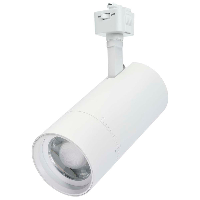 Track Head Nuvo TH5041 30 Watt LED Track Head - J-Style - 20 to 50 Degree Adjustable Beam Spread - CCT Selectable - Matte White Finish - J-Style Nuvo