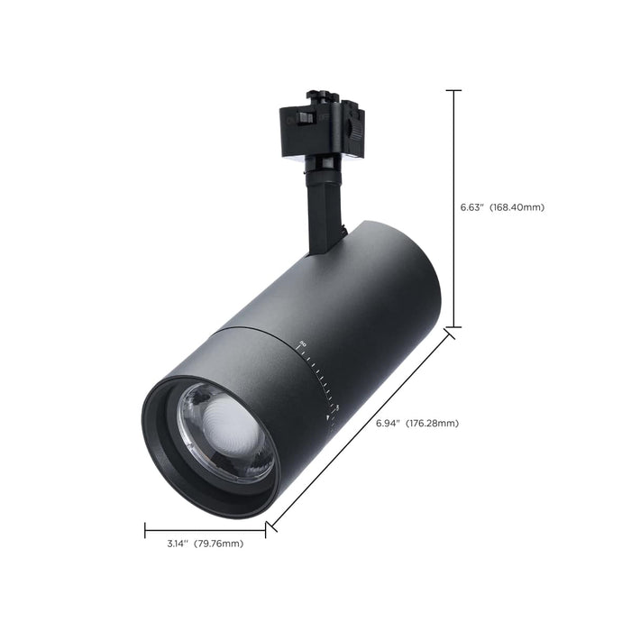 Track Head Nuvo TH5042 30 Watt LED Track Head - J-Style - 20 to 50 Degree Adjustable Beam Spread - CCT Selectable - Matte Black Finish - J-Style Nuvo