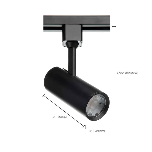 Track Head Nuvo TH602 10 Watt - LED Commercial Track Head - Black - Cylinder - 24 Degree Beam Angle - H-Style Nuvo
