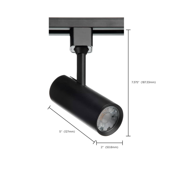 Track Head Nuvo TH602 10 Watt - LED Commercial Track Head - Black - Cylinder - 24 Degree Beam Angle - H-Style Nuvo