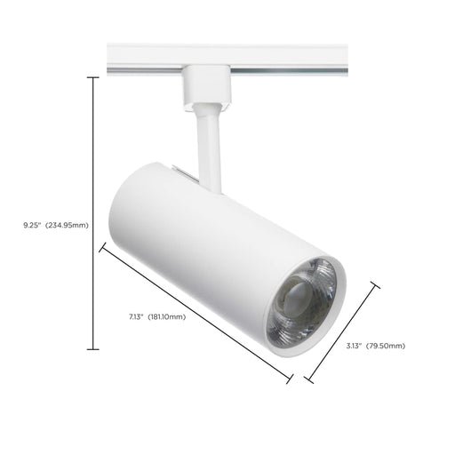 Track Head Nuvo TH623 30 Watt - LED Commercial Track Head - White - Cylinder - 36 Degree Beam Angle - H-Style Nuvo