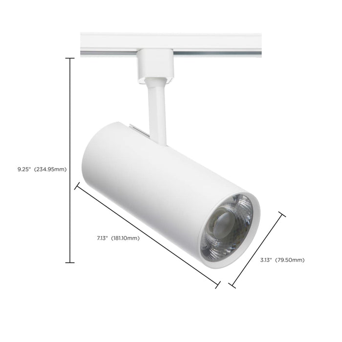Track Head Nuvo TH623 30 Watt - LED Commercial Track Head - White - Cylinder - 36 Degree Beam Angle - H-Style Nuvo