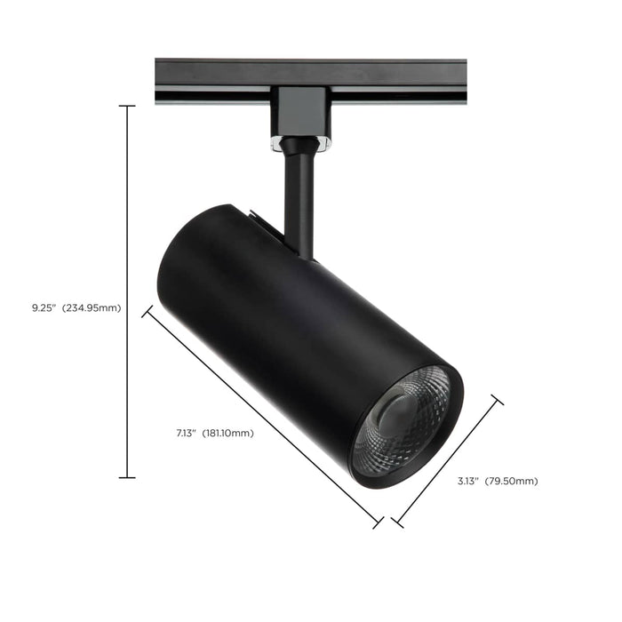 Track Head Nuvo TH624 30 Watt - LED Commercial Track Head - Black - Cylinder - 36 Degree Beam Angle - H-Style Nuvo