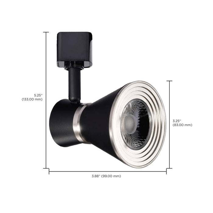 Track Head Nuvo TH634 12 Watt LED Cinch Track Head - 3000K - Matte Black and Brushed Nickel Finish - H-Style Nuvo