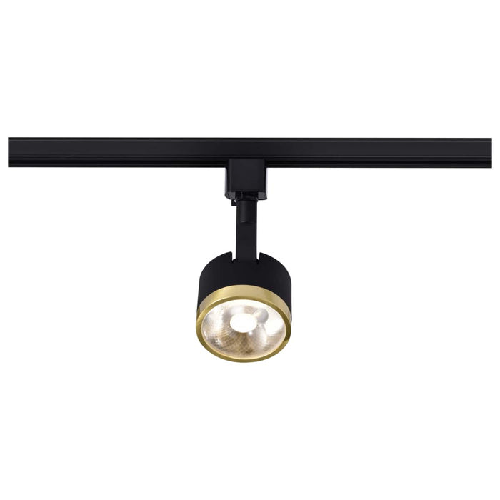 Track Head Nuvo TH635 12 Watt LED Track Head - Round - 3000K - Matte Black and Brushed Brass Finish - H-Style Nuvo
