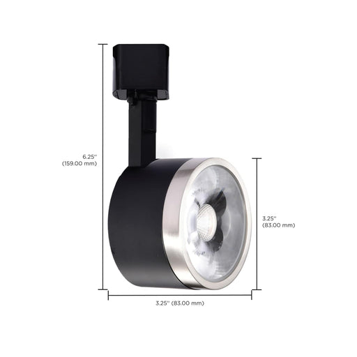 Track Head Nuvo TH636 12 Watt LED Track Head - Round - 3000K - Matte Black and Brushed Nickel Finish - H-Style Nuvo