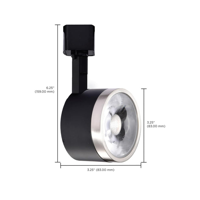 Track Head Nuvo TH636 12 Watt LED Track Head - Round - 3000K - Matte Black and Brushed Nickel Finish - H-Style Nuvo