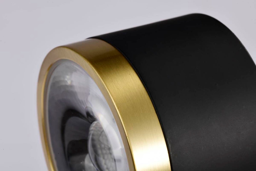 Track Head Nuvo TH645 12 Watt LED Track Head - Round - 3000K - Matte Black and Brushed Brass Finish - H-Style Nuvo