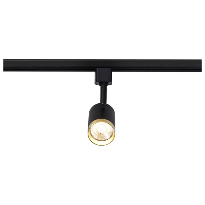 Track Head Nuvo TH647 12 Watt LED Small Cylindrical Track Head - 3000K - Matte Black and Brushed Brass Finish - H-Style Nuvo
